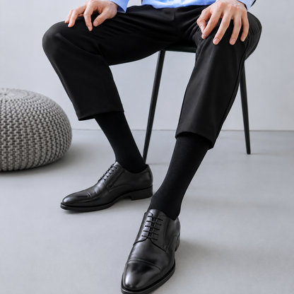 Black Cotton Long Socks