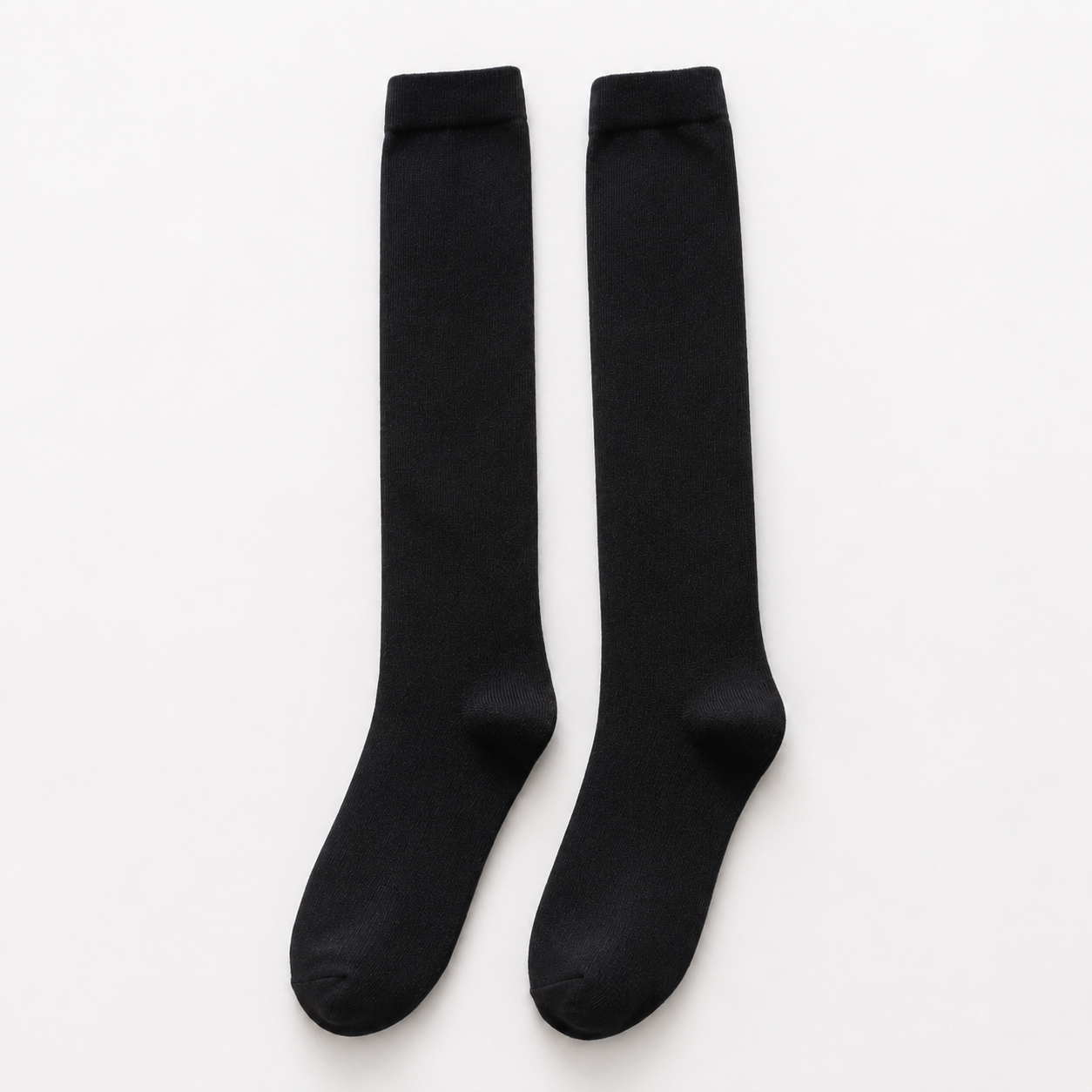 Black Cotton Long Socks