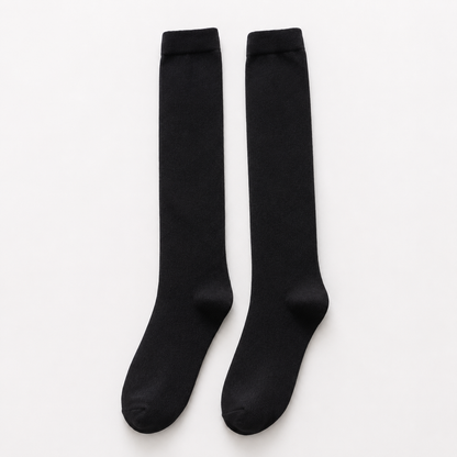 Black Cotton Long Socks