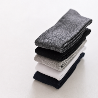 White Cotton Long Socks