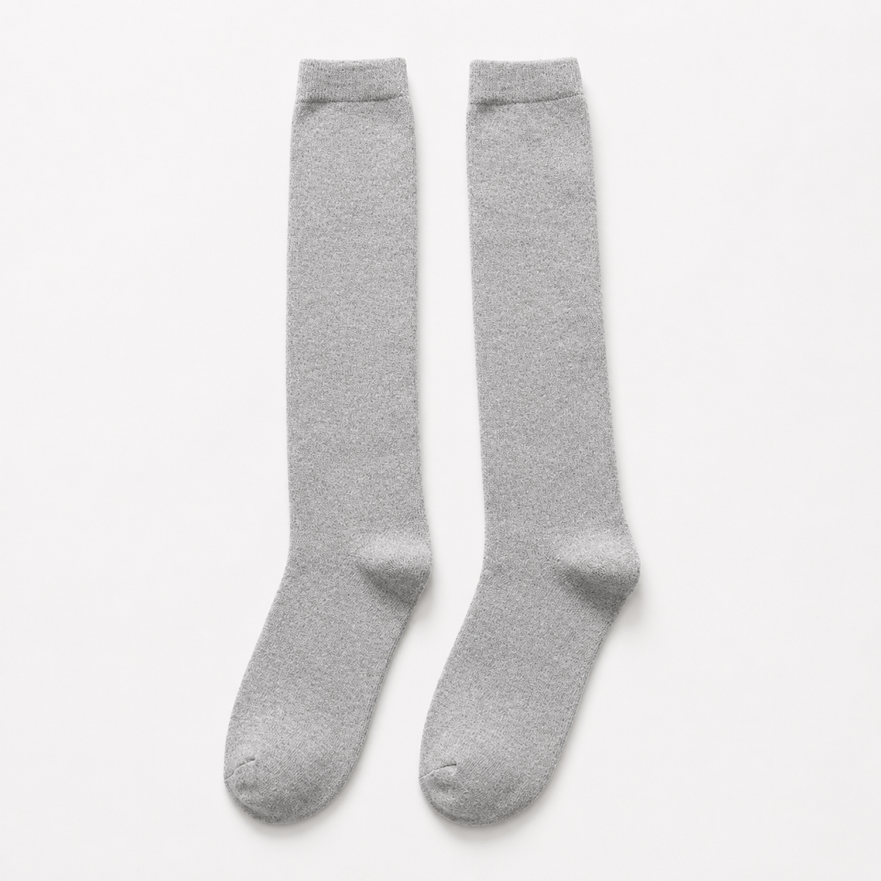 Grey Cotton Long Socks