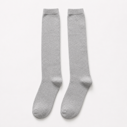 Grey Cotton Long Socks