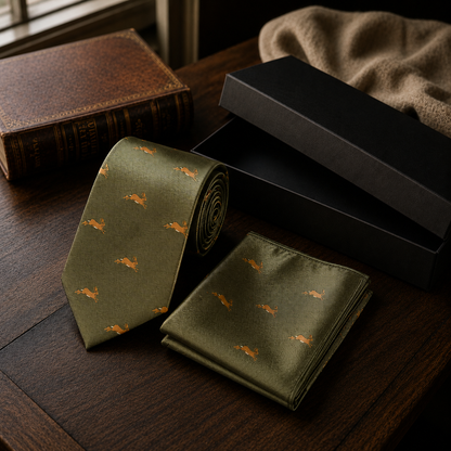 Dublin Olive Deer Tie Set
