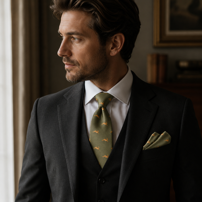 Dublin Olive Deer Tie Set