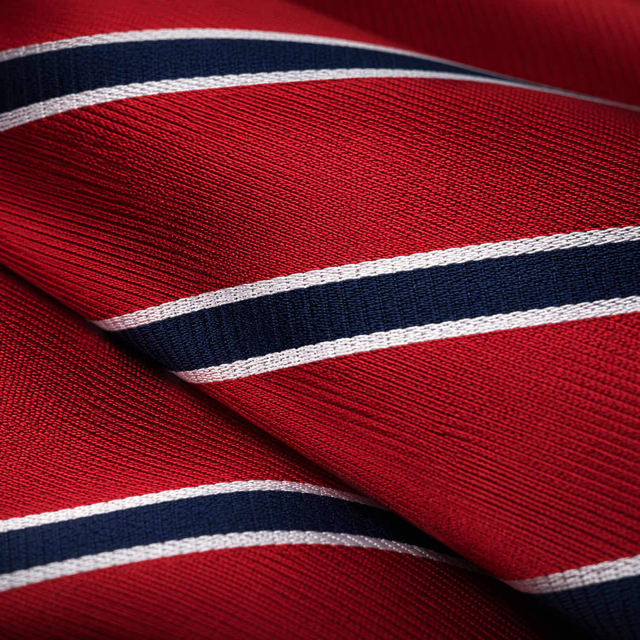 Red & Navy Striped Tie Set