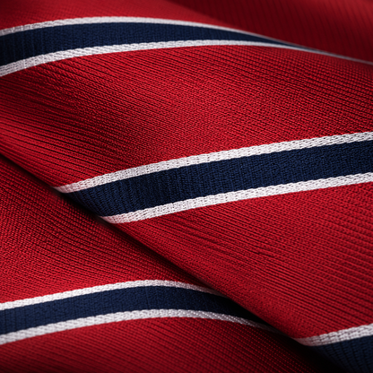 Red & Navy Striped Tie Set