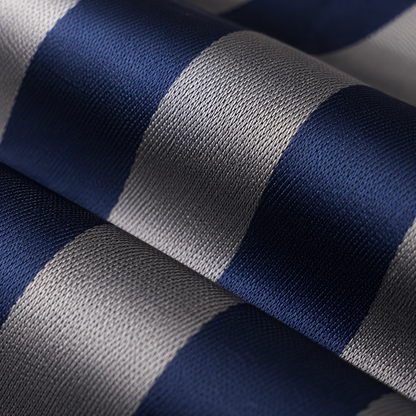 Navy Silver Striped Tie Set