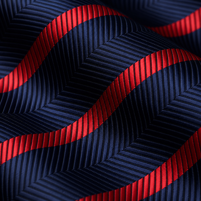 Navy Red Striped Tie Set