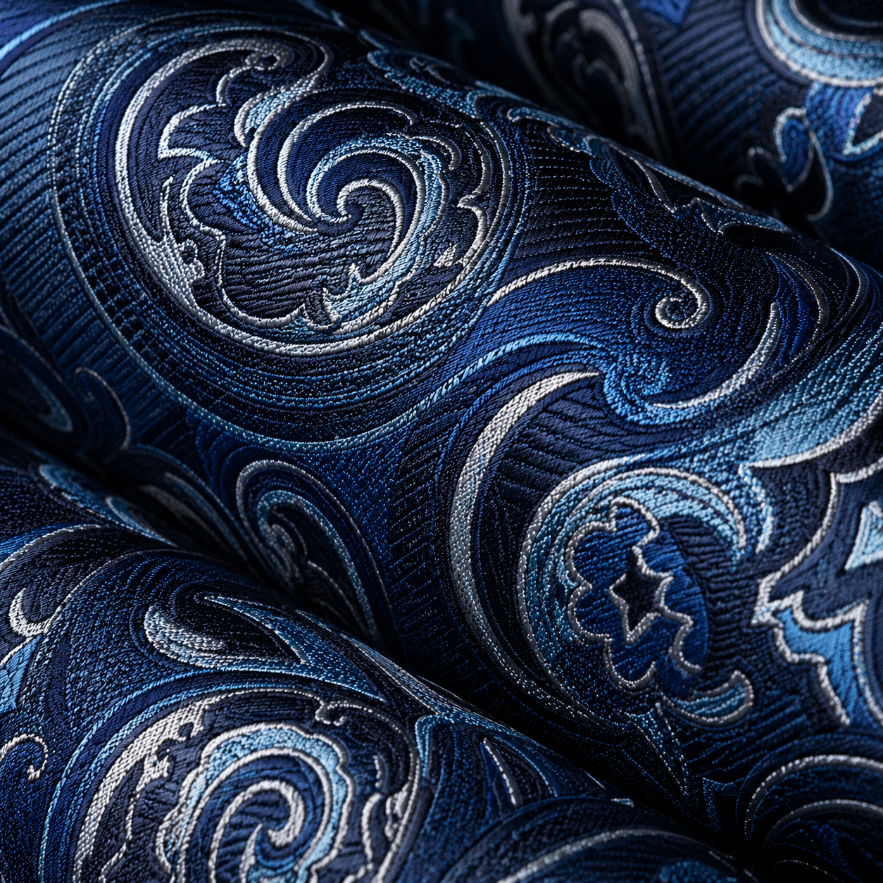 Navy Azure Paisley Tie Set