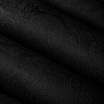Obsidian Black Paisley Tie Set