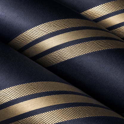 Navy Gold Striped Tie Set