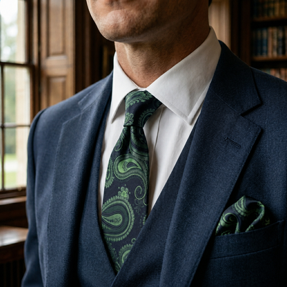 Windsor Emerald Green Paisley Tie Set