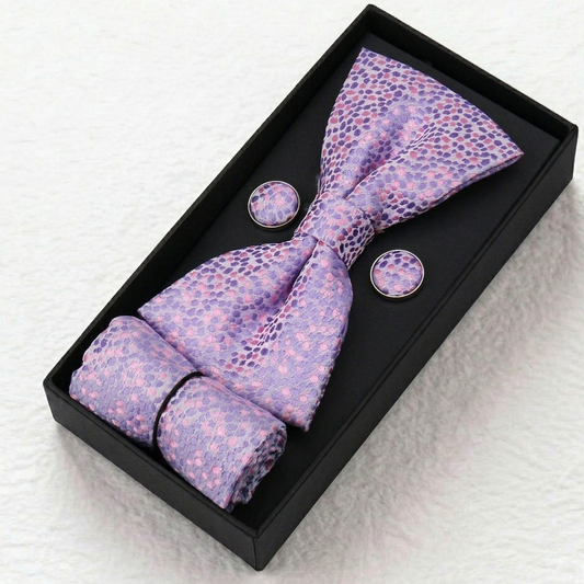 Lavender Mosaic Bow Tie Set