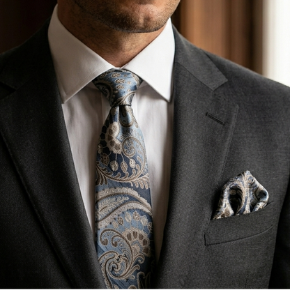 Ashford Blue Paisley Tie Set