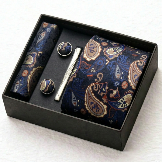 Windsor Midnight Blue Paisley Tie Set