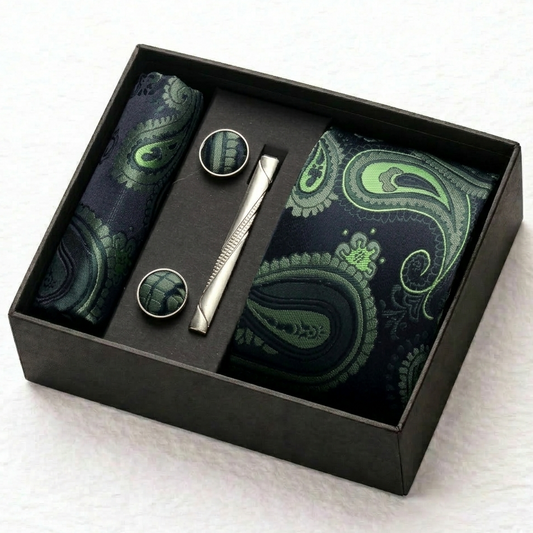Windsor Emerald Green Paisley Tie Set