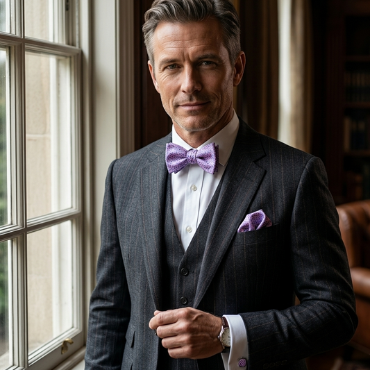 Lavender Mosaic Bow Tie Set