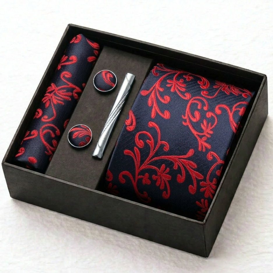 Royal Navy Crimson Paisley Tie Set