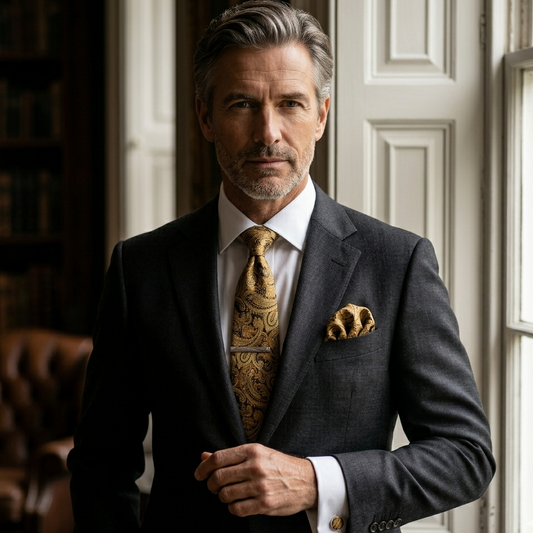 Kensington Gold Paisley Tie Set