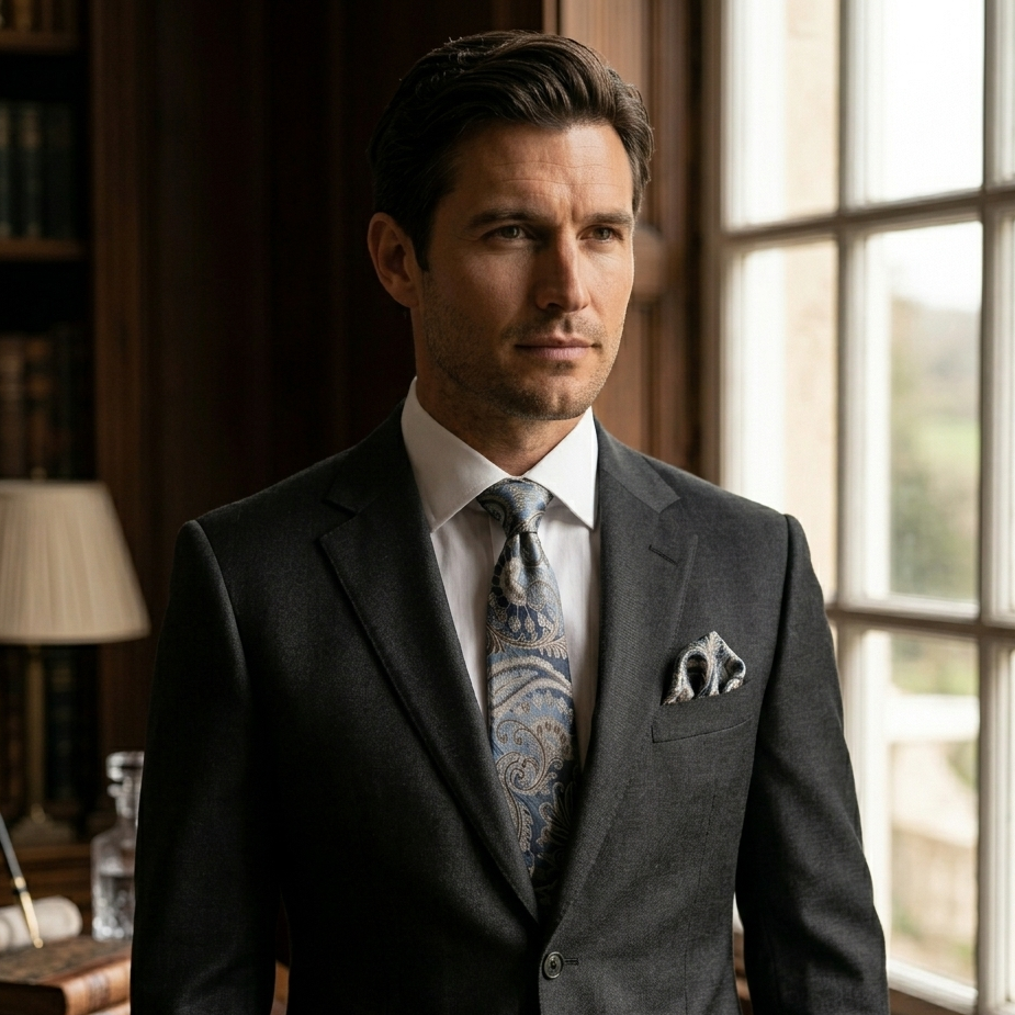 Ashford Blue Paisley Tie Set