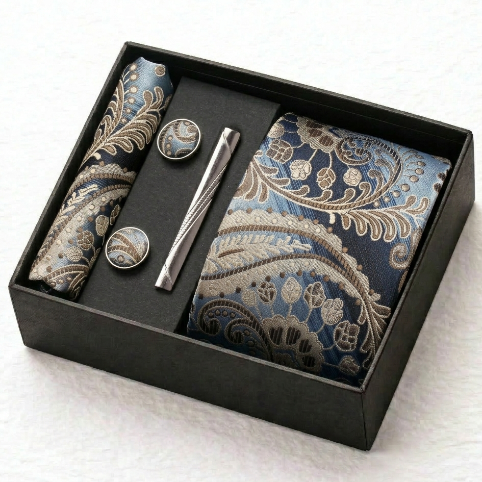 Ashford Blue Paisley Tie Set
