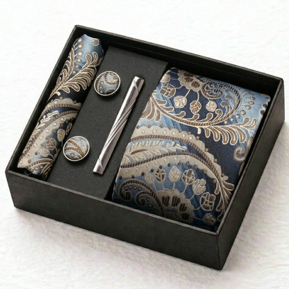 Ashford Blue Paisley Tie Set