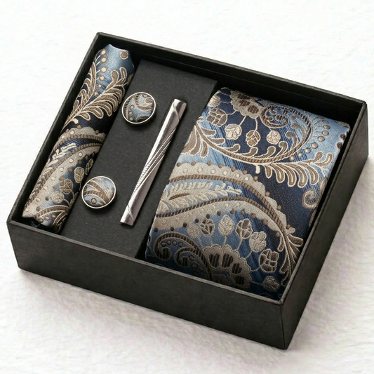 Ashford Blue Paisley Tie Set