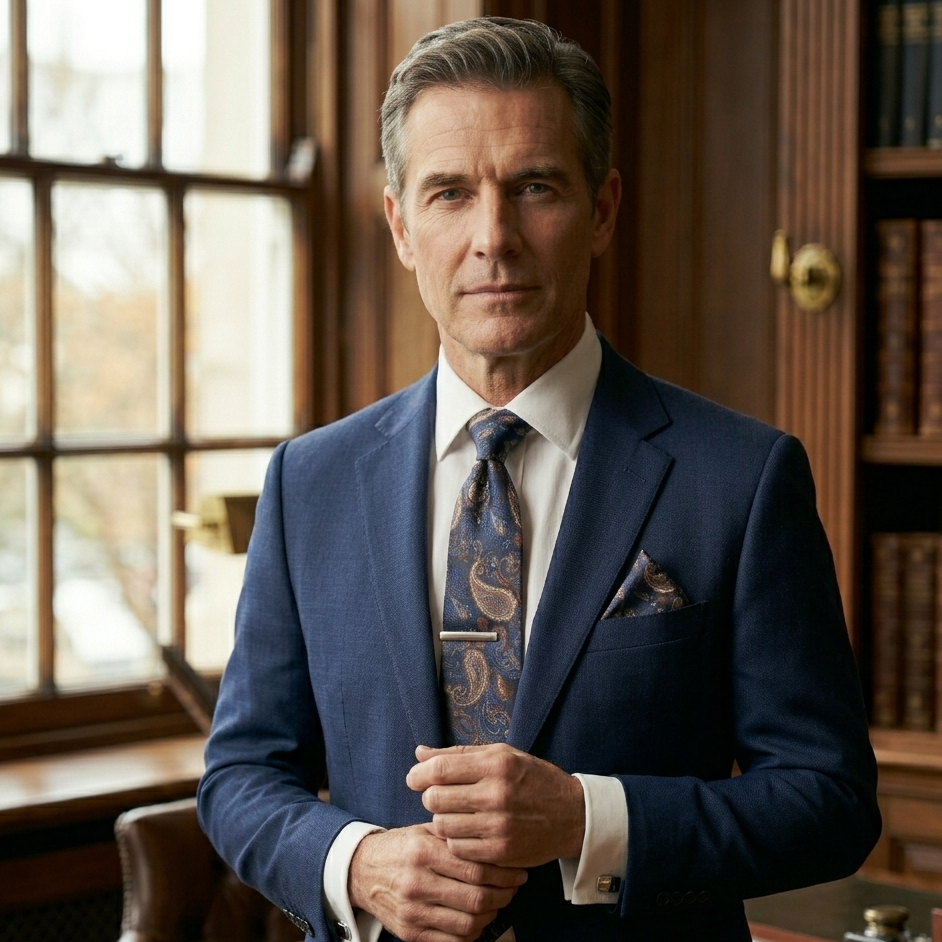 Windsor Midnight Blue Paisley Tie Set