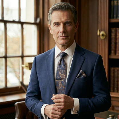 Windsor Midnight Blue Paisley Tie Set