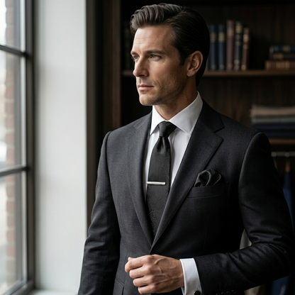 Obsidian Black Paisley Tie Set