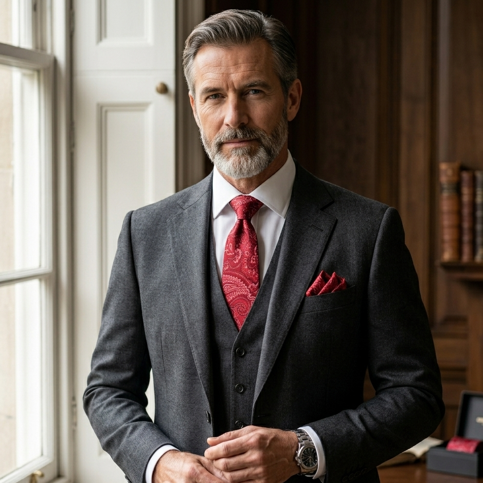 Crimson Royal Paisley Tie Set