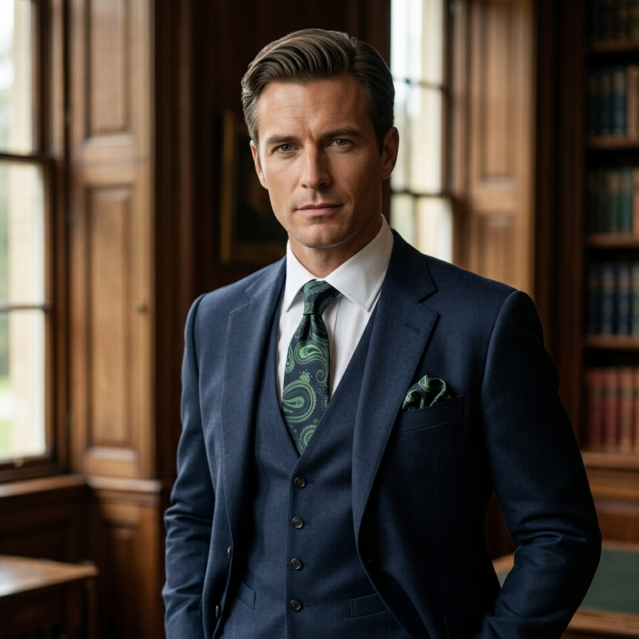 Windsor Emerald Green Paisley Tie Set
