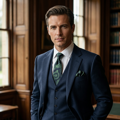 Windsor Emerald Green Paisley Tie Set