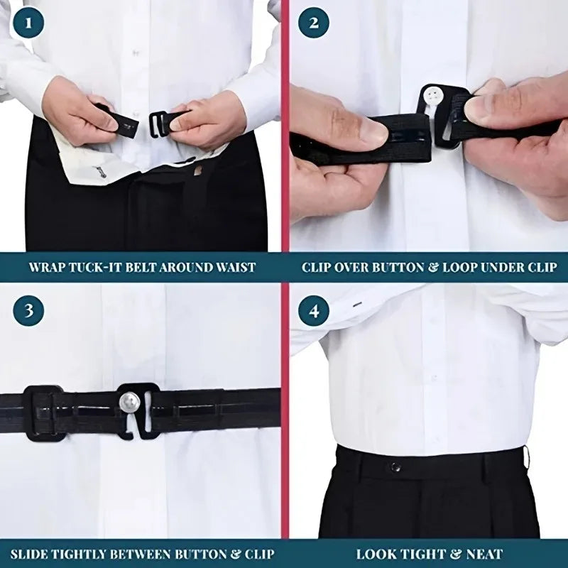 CROWNVALE Shirt Stays with Anti-Slip Grip